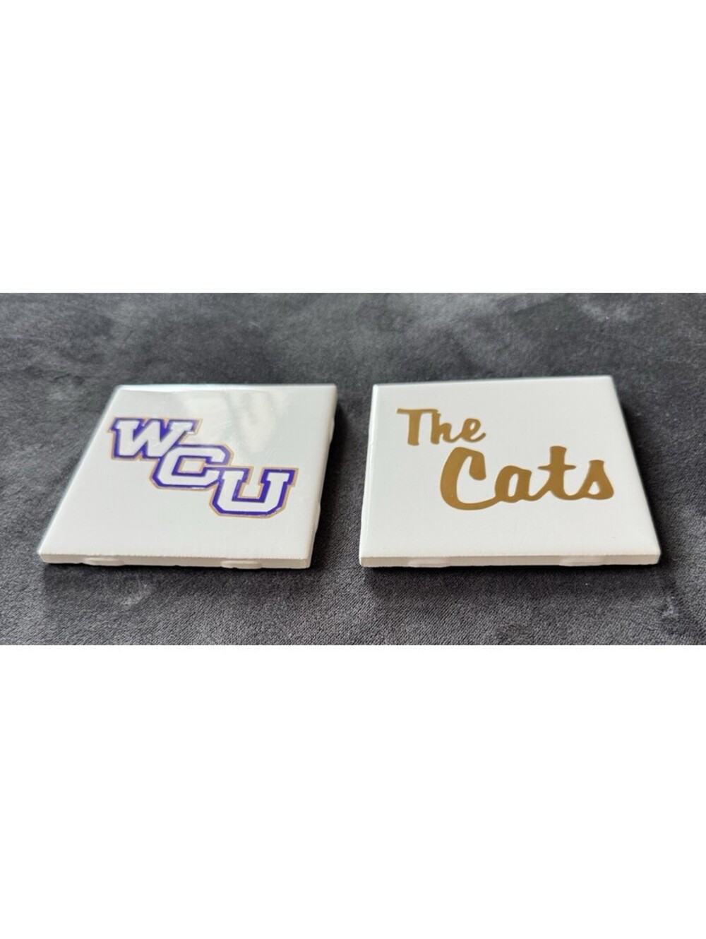 Western Carolina Coasters-Ceramic Shine With Cork Back/WCU/The Cats